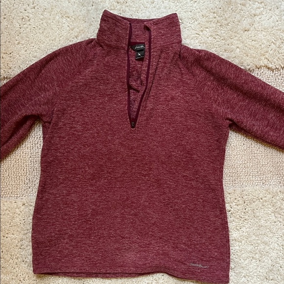 Eddie Bauer Women's Burgundy Quarterzip Sweater - Picture 1 of 4